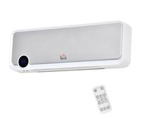 HomCom Radiateur mural soufflant oscillant 2000 W céramique PTC 3 niveaux télécommande Blanc argenté