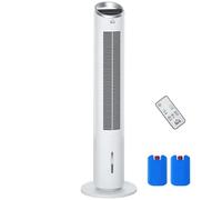 HOMCOM Rafraîchisseur d'air/ventilateur colonne/humidificateur/purificateur 4 en 1-oscillant-timer, 3 modes, 3 vitesses - télécommande réservoir 2L avec 2 blocs réfrigérants
