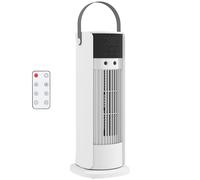 HOMCOM Rafraîchisseurs d'air par évaporation, ventilateur de bureau colonne 3 vitesses, oscillation à 90°, minuterie 10 h, moteur DC, pour chambre et bureau, blanc