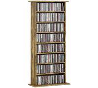 Rangements pour CD et DVD - HOMCOM - 8 compartiments et 6 étagères réglables - capacité max. 360 CD/185 DVD et Blu-ray - marron