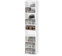 HOMCOM Rangements pour CD et DVD 9 compartiments et 6 étagères réglables capacité max. 260 CD/120 DVD 33 x 24 x 140 cm blanc