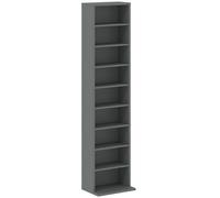 HOMCOM Rangements pour CD et DVD 9 compartiments et 6 étagères réglables capacité max. 260 CD/120 DVD 33 x 24 x 140 cm gris
