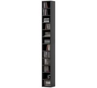 HOMCOM Rangements pour CD et DVD avec 12 compartiments, capacité max. 204 CD, 21 x 20 x 175 cm, noir