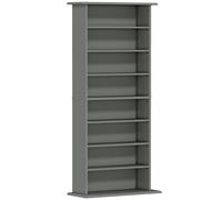 HOMCOM Rangements pour CD et DVD avec 8 compartiments et 6 étagères réglables, capacité max. 360 CD/185 DVD et Blu-ray, gris