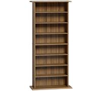 HOMCOM Rangements pour CD et DVD avec 8 compartiments et 6 étagères réglables, capacité max. 360 CD/185 DVD et Blu-ray, noyer