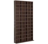 HOMCOM Rangements pour CD et DVD, étagère Rangement, capacité Max. 1116 CD/528 DVD, 36 Compartiments et étagères réglables, pour Bureau, Salon, Chambre, 102 x 23,5 x 195 cm, Marron