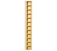 HOMCOM Rangements pour CD et DVD Tour CD, 21 x 20 x 175 cm, Bois Naturel