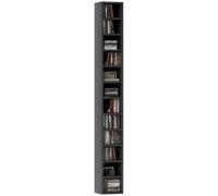 HOMCOM Rangements pour CD et DVD Tour CD, 21 x 20 x 175 cm, Noir | Étagère Colonne de Rangement, Meuble de Rangement, 12 Compartiments, Capacité Max. 204 CD
