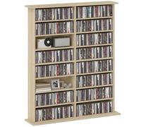 HOMCOM Rangements pour CD et DVD106,5x24x126,3cm Naturel
