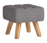 HOMCOM Repose pied salon ottoman siège rembourré en tissu avec pieds en bois 27 x 27 x 26 cm gris