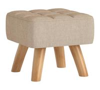 HOMCOM Repose Pied Salon Siège Rembourré Pieds Bois 27 x 27 x 26 cm Marron | Ottoman, Pouf Salon, pour Chambre à Coucher, Entrée