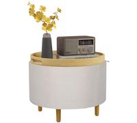 HOMCOM Repose-Pieds Pouf, Peluche Teddy, Espace de Rangement Caché, Couvercle Réversible, 56 cm x 56 cm x 42 cm, Blanc
