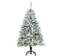 HOMCOM Sapin arbre de Noël artificiel 200 branches enneigées+ support pied pliable hauteur 120 cm vert