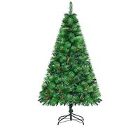 Sapin de Noël artificiel 782 branches épines grand réalisme avec pommes de pin - hauteur 180 cm vert