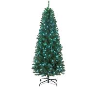 HOMCOM Sapin de Noël artificiel 180 cm, arbre de Noël, lumières LED synchronisées colorées et télécommande, 899 pointes, vert