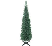 HOMCOM Sapin de Noël artificiel 180 cm, arbre de Noël slim, 321 pointes, facile à monter et ranger, pour maison bureau, vert