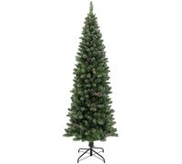 HOMCOM Sapin de Noël artificiel 180 cm arbre de Noël Slim avec support en acier pliable, 618 branches épines, vert