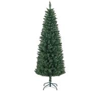 HOMCOM Sapin de Noël Artificiel 180 cm Arbre de Noël Slim Vert | Support en Acier Pliable, 479 Branches Épines, Effet Réaliste