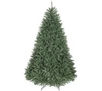 HOMCOM Sapin de Noël artificiel 210 cm, arbre de Noël réaliste avec 2641 pointes de branche articulée, support en métal, vert