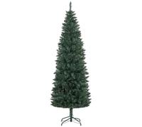 HOMCOM Sapin de Noël Artificiel 210 cm Arbre de Noël Slim Vert | Support en Acier Pliable, 479 Branches Épines, Effet Réaliste