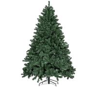 HOMCOM Sapin de Noël artificiel H.210 cm – 1674 branches, support acier pliable, vert
