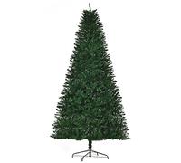 HOMCOM Sapin de Noël sapin artificiel hauteur de 2,4 m 1499 branches en PVC base en acier robuste vert Aosom France