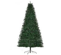 HOMCOM Sapin de Noël sapin artificiel hauteur de 2,4 m 1499 branches en PVC base en acier robuste vert Aosom France