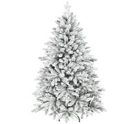 HOMCOM Sapin de Noël artificiel floqué de neige 150 cm, arbre de Noël avec 768 branche, support en métal pliable, vert