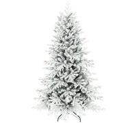 Sapin de Noël artificiel - HOMCOM - floqué de neige - 1815 branche, support en métal pliable - plastique ignifuge - 180H cm - vert