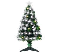 HOMCOM Sapin de Noël sapin artificiel 90 cm arbre de Noël lumineux LED 90 branches fibre optique décoration exquise vert Aosom France