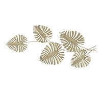 HOMCOM Sculpture Murale à 5 Feuilles de Monstera en Métal Doré avec Accessoires de Montage Inclus, 83x2,5x39 cm