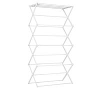 HOMCOM Séchoir À Linge Pliable 8 Niveaux Étendoir En Métal Et Plastique Blanc 74 X 35 X 144 Cm