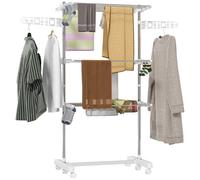 Homcom Sechoir à linge séchoir tour étendage étendoir pliable ailes latérales sur 3 niveaux