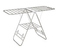 HOMCOM Séchoir à Linge sur Pieds Pliable étendoir 2 Niveaux Ajustables dim. 148L x 60,5l x 98H cm