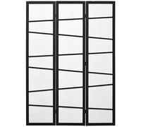 HOMCOM Séparé à 3 panneaux, paravent en bois pliable pour intérieur, 135 x 170 cm, noir et blanc