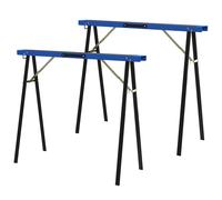 HOMCOM Set de 2 Chevalets de Travail Pliables avec Surface Antidérapante en EVA pour Travaux de Sciage, Bleu et Noir