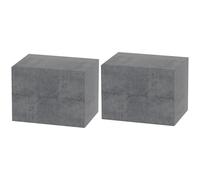 HOMCOM Set de 2 Tables de Chevet Suspendues avec 2 Tiroirs Modernes et Gain de Place, 40x29x30 cm, Gris Ciment
