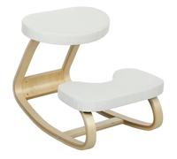 HOMCOM Siège Assis Genoux, Siège Ergonomique en Bois à Bascule, Crème | Chaise à Genoux pour Bureau à Domicile, Améliorer la Posture, Maux de Dos