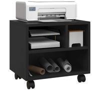 Support d'imprimante - HOMCOM - 3 compartiments ouverts - sur roulettes pivotantes à 360° - 40 x 30 x 36 cm - noir