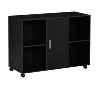 HOMCOM Support d'imprimante - Caisson d'organisation de Bureau Roulant - Dim. 100L x 40l x 71H cm en Bois Noir