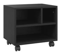 HOMCOM Support d'imprimante meuble de rangement bureau caisson 3 compartiments ouverts 40 x 30 x 36 cm noir