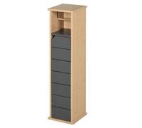 HOMCOM Support Papier Toilette Porte-Papier Toilette 2 Niveaux Gris Bambou | MDF