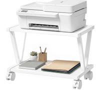 HOMCOM Support pour imprimante à 2 étagères pour bureau et maison, Blanc