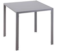 Table à manger - HOMCOM - pour 4 personnes - plateau en verre trempé et pieds en métal - 75 x 75 x 75 cm - gris