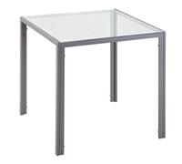 HOMCOM Table à Manger carrée pour 2-4 Personnes, 75 x 75 x 75 cm, Table de Cuisine avec Plateau en Verre trempé et Pieds en métal, Style Moderne, Gris