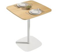 HOMCOM Table à Manger Carrée pour 2 Personnes 60 x 60 x 75 cm Bois Naturel | Table de Cuisine, Plateau en Effet Bois, Base en Acier, Patins Antidérapants, Style Moderne