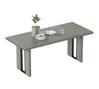 HOMCOM Table à Manger en Style Industriel pour 8 Personnes max, en Bois et Acier, 180x80x75 cm, Gris
