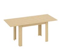 HOMCOM Table à manger extensible, table de cuisine rectangulaire, pour 6-8 personnes, 140-180 x 80 cm, effet bois naturel