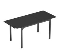 HOMCOM Table à manger pliante et extensible de 4 à 6 personnes, pieds en acier, pour petits espaces, salle à manger, noir