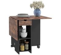Table à manger pliante - HOMCOM - extensible - 2 à 4 personnes - 2 abattants - panneau de particules - 120x72x75cm - brun rustique
